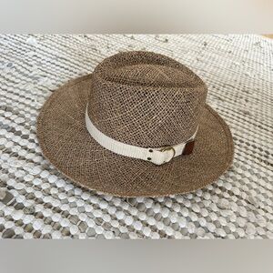 Stetson Brown Woven Straw Hat with Cream Band